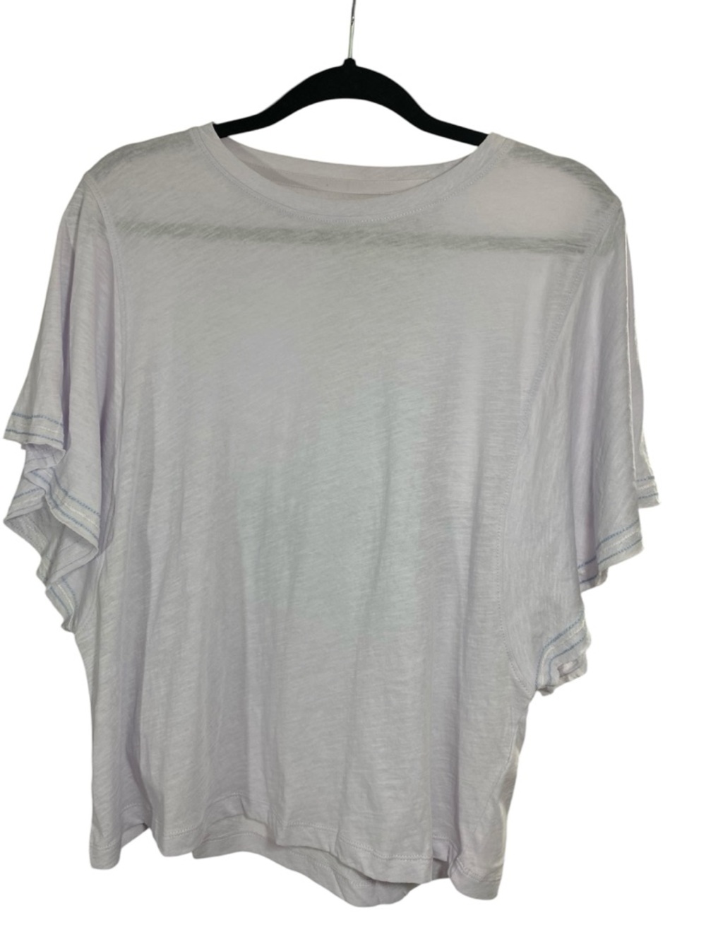 Grey State light lilac Flutter Sleeve Tee Size 3 Large Cotton Lightweight Top